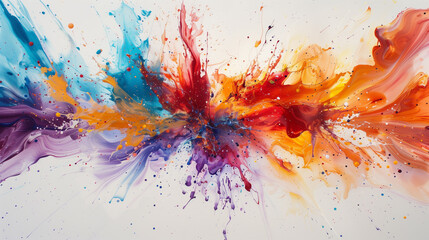 Fototapeta premium Vibrant Abstract Painting with Burst of Color