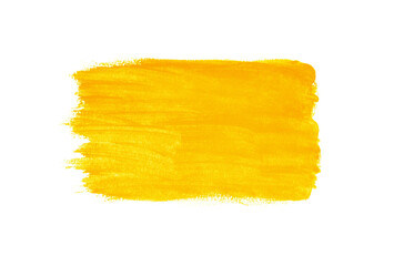 Abstract yellow watercolor on white background.