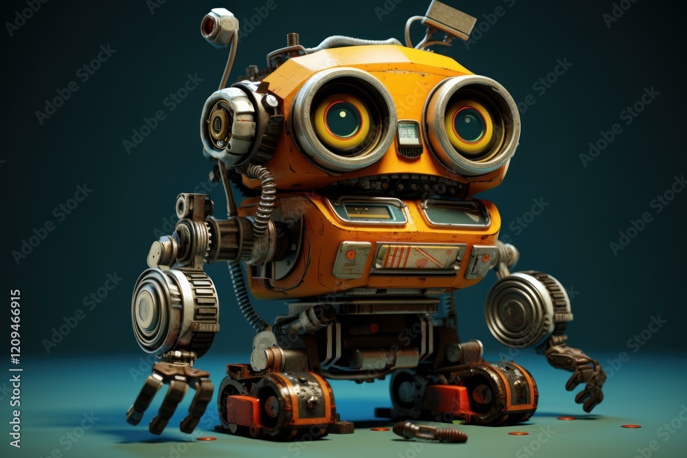 Poster advanced ai powered robot exploring new technological frontiers, showcasing the future of robotics a