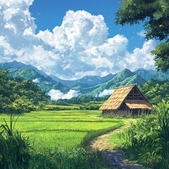 Obraz premium rice field