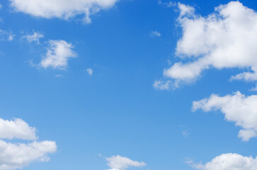 White clouds in blue sky.