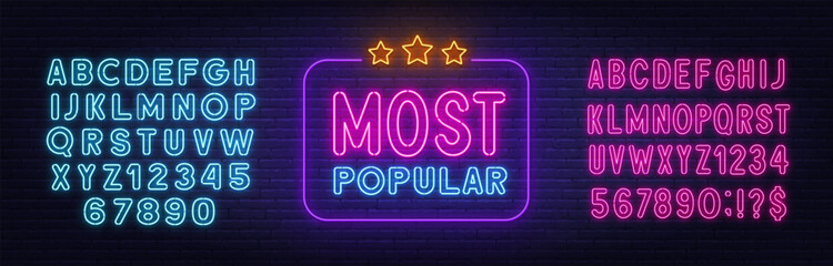 Most Popular Neon Sign on brick wall background © TanyaFox