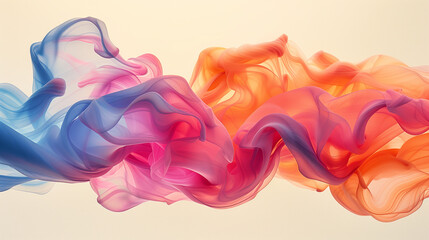 Abstract Flowing Fabrics in Vibrant Colors