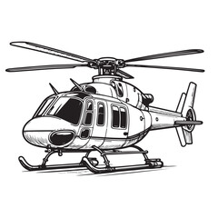 Helicopter vector drawing line art illustration design