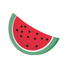 Slice of Watermelon Vector Illustration: Isolated on White Background