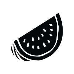 Slice of Watermelon Vector Illustration: Isolated on White Background