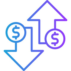 Volatility line gradient icon