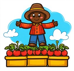 Fototapeta premium scarecrow in a garden