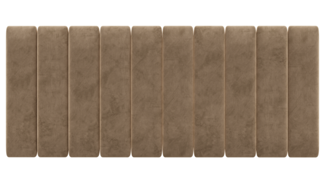 Beige headboard panel isolated on white backgorund 
