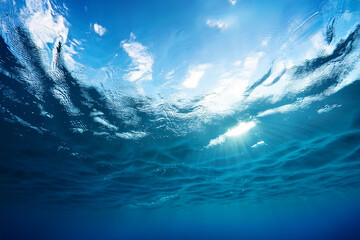 海中から見た青空