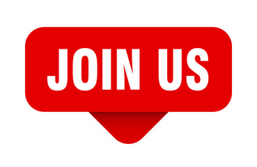 join us sticker. join us sign on transparent background