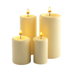 Four Lit Candles Warm Glow Peaceful Scene,