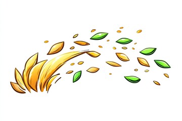 Fototapeta premium Colorful illustration of swirling leaves, depicting autumn's transition in a vibrant design