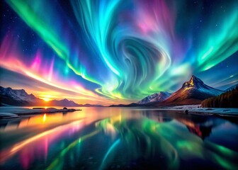 Abstract Aurora Borealis Wave Light Leaks Loop Background