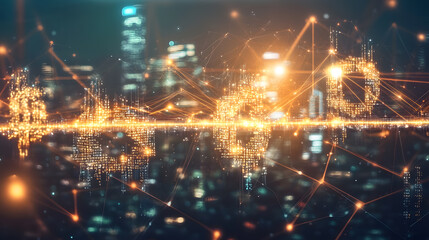 Obraz premium Dynamic 3D Concepts of Global Investing, Market Growth, and Business Innovation