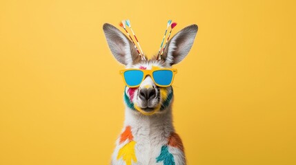 Colorful Kangaroo with Sunglasses and Fun Vibes