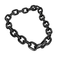 Black Chain Links Interconnected Forming a Circle Strong Unity