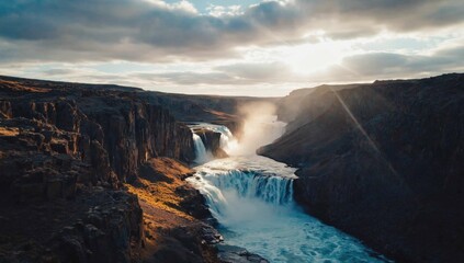 Fototapeta premium falls at sunrise