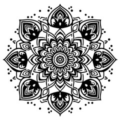 One line art mandala silhouette