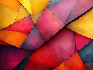 Fototapeta premium Abstract geometric shapes in warm colors.