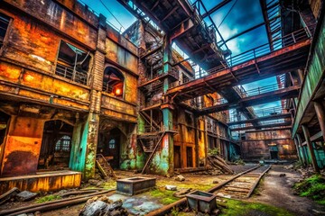 Abstract Dark Brown Urban Exploration Texture: Grungy Industrial Background