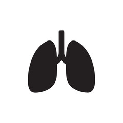 lungs icon. Black lungs silhouette vector illustration isolated on white background