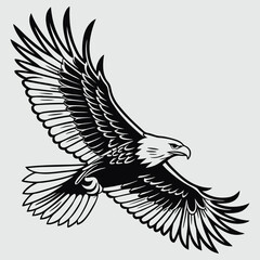Fototapeta premium a soaring eagle silhouette vector design art and illustration