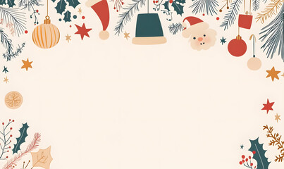 Luxurious Christmas and Holiday Promotion Banner with Elegant Ornaments, for Tags, Posters, and Banners with Ample Space for Custom Text Overlay