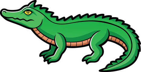 Crocodile Animal isolated flat vector illustration 
