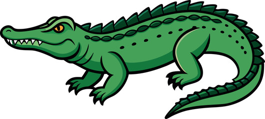Crocodile Animal isolated flat vector illustration 
