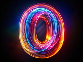 Abstract Number Zero Long Exposure Light Painting Photography