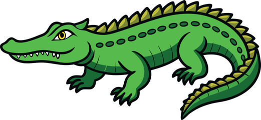 Crocodile Animal isolated flat vector illustration 
