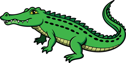 Crocodile Animal isolated flat vector illustration 
