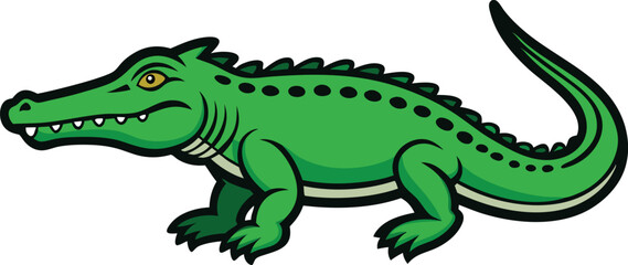 Crocodile Animal isolated flat vector illustration 
