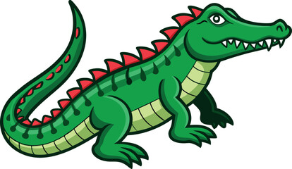 Crocodile Animal isolated flat vector illustration 
