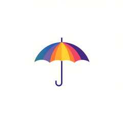 Obraz premium Single rainbow umbrella with a glossy finish in flat design style