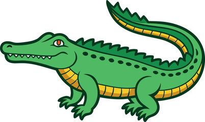 Crocodile Animal isolated flat vector illustration 
