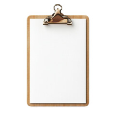 Blank Wooden Clipboard with White Paper Note Mockup