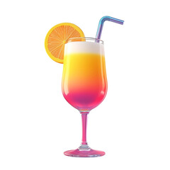 Sunset Cocktail Tropical Drink Orange Slice Summer Fun,