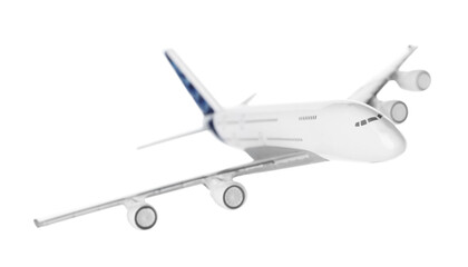 Plane model in air on white background
