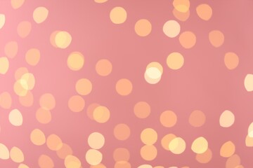 Blurred view of golden lights on pink background. Bokeh effect