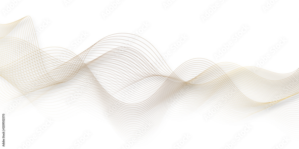 Aufkleber Abstract brown, white smooth element swoosh speed wave modern stream background. Wave with lines created using blend tool. Abstract frequency sound wave lines and twisted curve lines background.	
