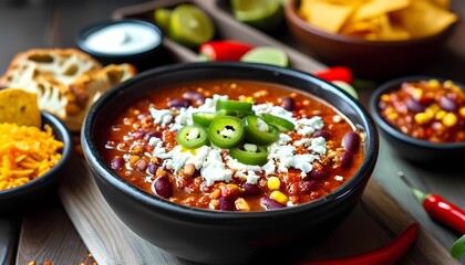 Chili cooking competition home kitchen food photography cozy atmosphere close-up view flavorful comfort