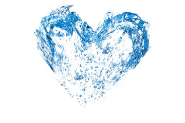 heart-shaped water on a transparent background