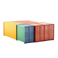 Colorful shipping containers global trade logistics export import