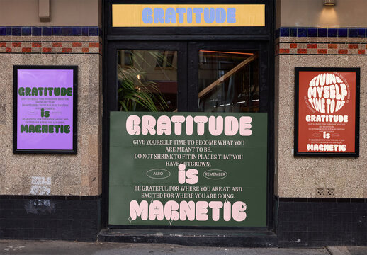 Mockup of the front facade of a pub in Sydney. Various spaces ready to be customized