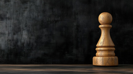Wooden Chess Pawn on Dark Background, texture, grunge, black, brown, single
