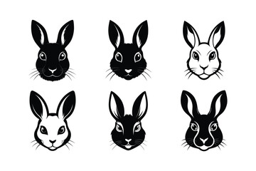 Snowshoe Hare (Lepus americanus) mammal animal, labeled silhouette vector art illustration.