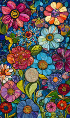 Creative 2D Doodle Floral Illustrations for wallpaper, card, tile