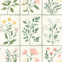 Fototapeta premium Creative 2D Doodle Floral Illustrations for wallpaper, card, tile